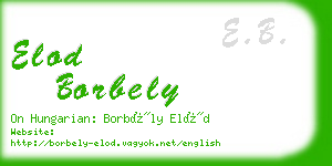 elod borbely business card